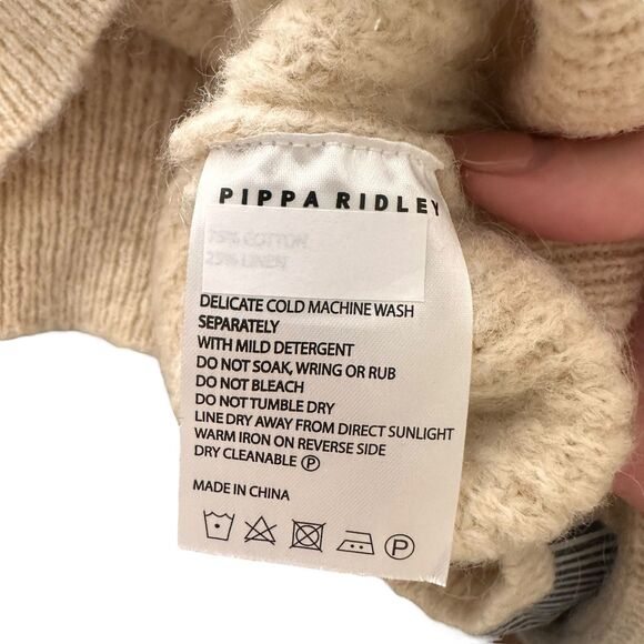 PIPPA RIDLEY Giselle Mohair Crewneck Sweater Beige NWT Small - Picture 6 of 6